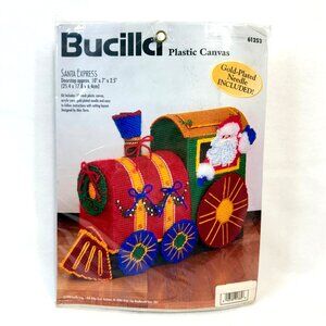 Vintage Bucilla Santa Express Plastic Canvas Kit - New/Sealed (1998)